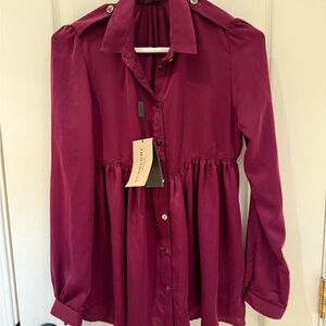 Burberry Women's Fuchsia Button-Down Shirt